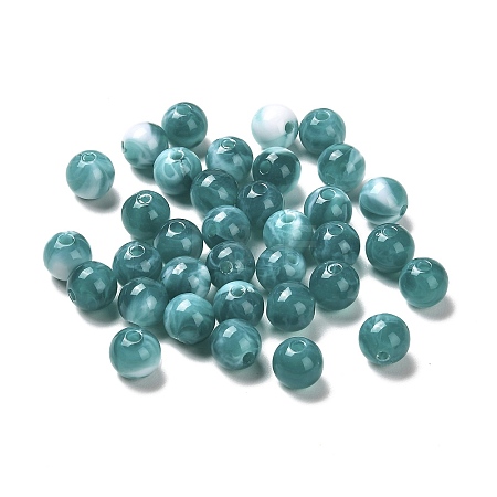 Imitation Jade Acrylic Beads MACR-G066-01B-1