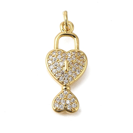 Rack Plating Brass Micro Pave Cubic Zirconia Pendants ZIRC-F142-12F-G-1