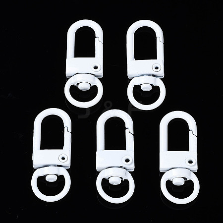 Spray Painted Eco-Friendly Alloy Swivel Snap Hooks Clasps PALLOY-T080-02M-NR-1