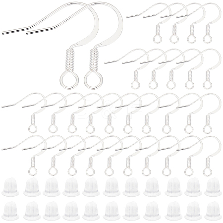 100Pcs Brass French Earring Hooks KK-BBC0015-45B-1