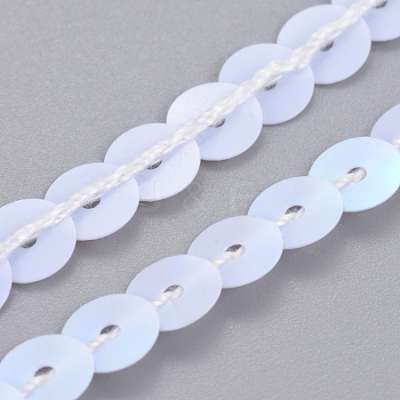 Plastic Paillette/Sequins Chain Rolls LS-PVC-WH0005-01J-1