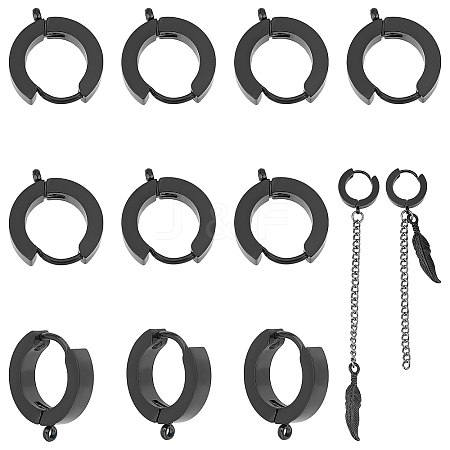 Unicraftale 10Pcs 304 Stainless Steel Huggie Hoop Earrings Findings STAS-UN0034-56-1