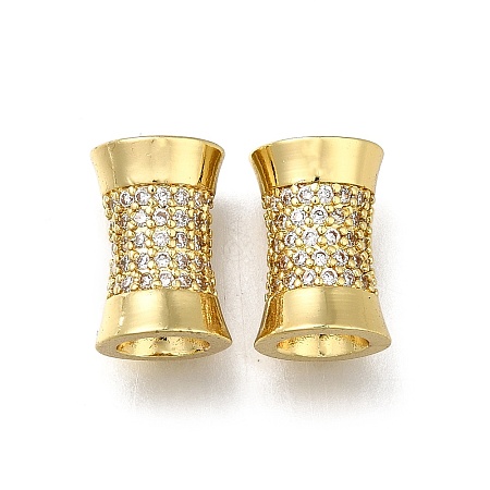 Brass Micro Pave Clear Cubic Zirconia European Beads ZIRC-I070-048G-1