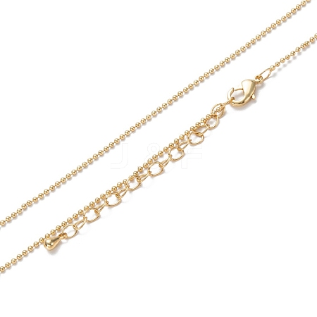 Brass Ball Chain Necklaces NJEW-K123-02G-1