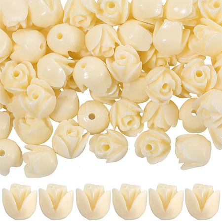 100Pcs Synthetic Coral Carved Beads CORA-SC0001-13-1