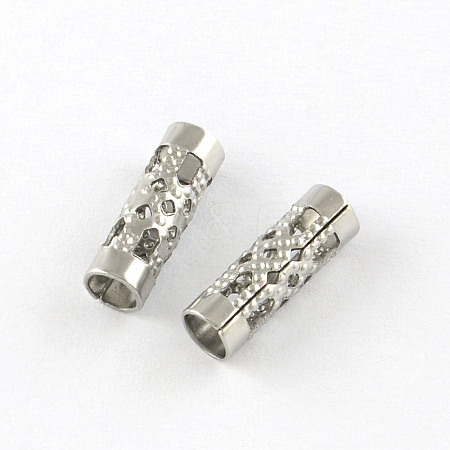 Hollow Column 201 Stainless Steel Beads STAS-R075-21-1