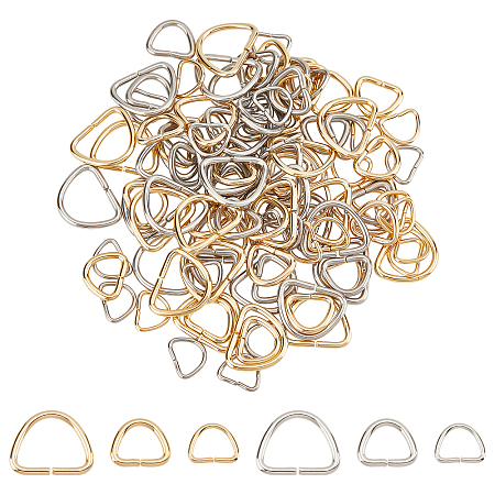 DICOSMETIC 120Pcs 3 Style 304 Stainless Steel D Rings STAS-DC0003-72-1