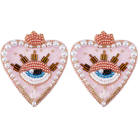 2Pcs Cloth Computerized Embroidery  Sew on Patches PATC-FH0001-39A-1