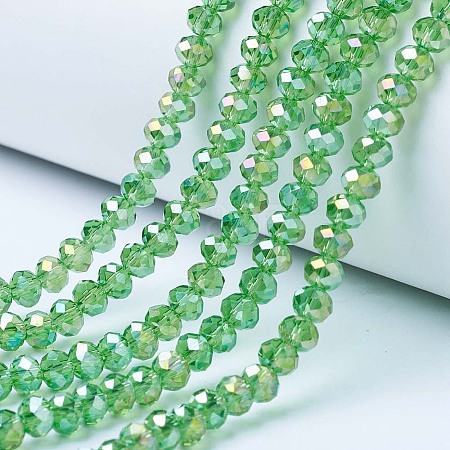 Electroplate Glass Beads Strands X-EGLA-A034-T6mm-B11-1