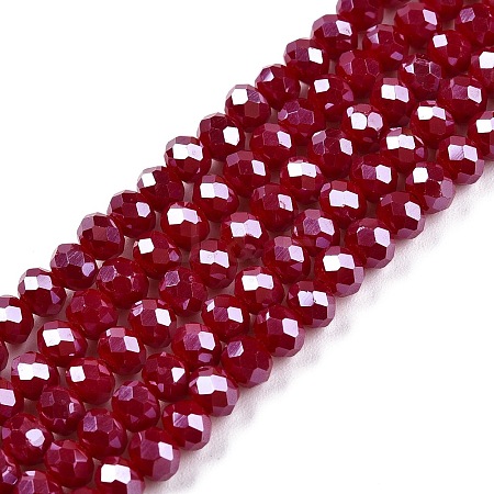 Electroplate Glass Beads Strands EGLA-A044-P4mm-A02-1