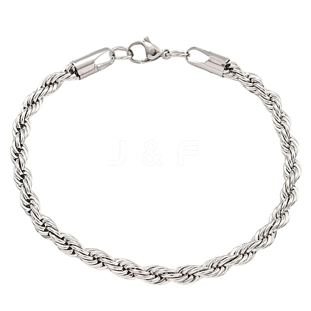1Pc 5MM 304 Stainless Steel Rope Chain Bracelets for Women BJEW-DJ0001-85-1