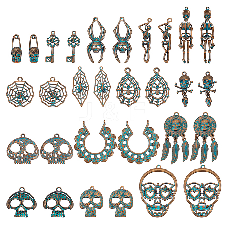 30Pcs 15 Styles Alloy Pendants FIND-GA0008-26-1