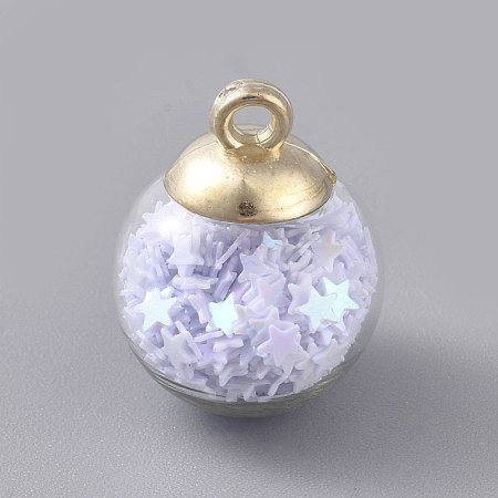 Glass Ball Pendants GLAA-WH0015-26A-1