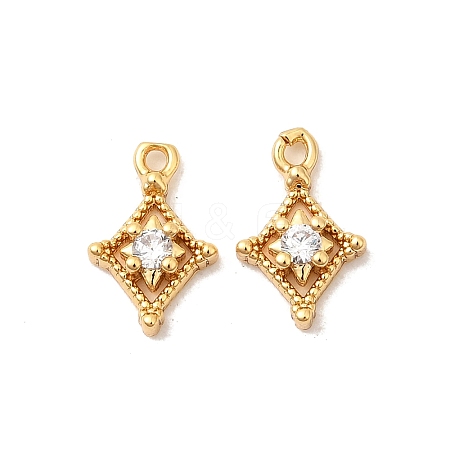 Brass Micro Pave Cubic Zirconia Pendants KK-P340-28G-1