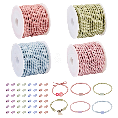 DIY Macaron Color Hair Ties Making Kit DIY-TA0004-55-1