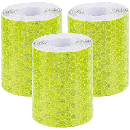 Gorgecraft 3 Rolls Safety Mark Reflective Tape Crystal Color Lattice Reflective Film DIY-GF0005-71D-1