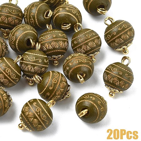 20Pcs Wood Pendants PALLOY-YW00200-04-1