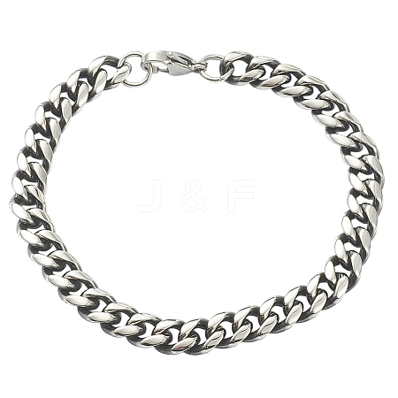 1Pc Men's 304 Stainless Steel Curb Link Chain Bracelets BJEW-DJ0001-82-1