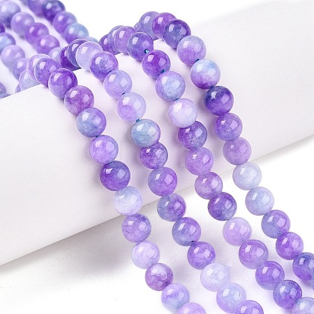 Dyed Natural White Jade Beads Strands X-G-T138-6mm-210-5-1