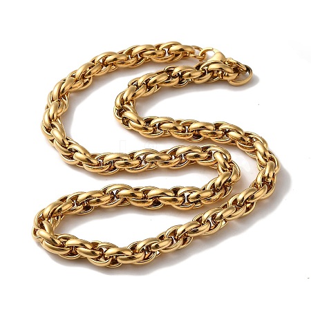 Vacuum Plating 201 Stainless Steel Rope chain Necklaces NJEW-H033-06A-G-1