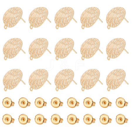 Unicraftale 16Pcs Brass Stud Earrings Findings STAS-UN0044-12-1