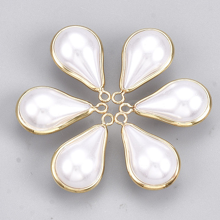 ABS Plastic Imitation Pearl Charms KK-S348-230C-1