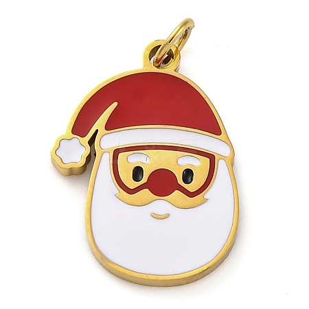 Christmas Theme Ion Plating(IP) 304 Stainless Steel Enamel Pendants STAS-Z104-01G-05-1