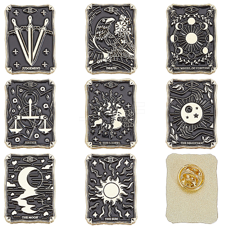 CHGCRAFT 8Pcs 8 Styles Alloy Enamel Pins JEWB-CA0001-46-1