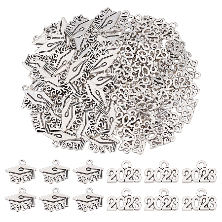 CHGCRAFT 120Pcs 2 Style Tibetan Style Alloy Charms FIND-CA0006-06-1