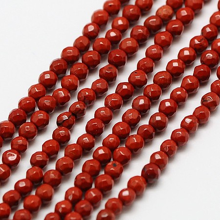 Natural Red Jasper Bead Strands G-A129-3mm-23-1