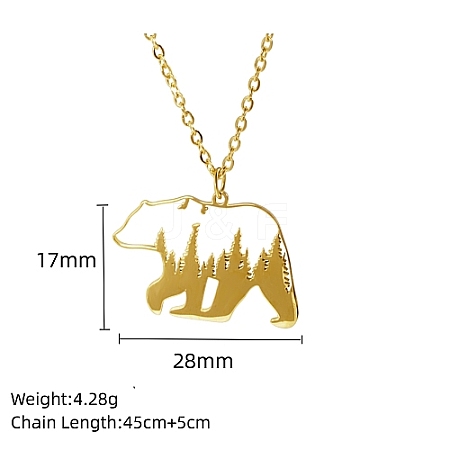 Real 18K Gold Plated Stainless Steel Pendant Necklace GF1493-03-1