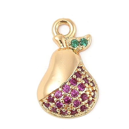 Brass Micro Pave Cubic Zirconia Pendants KK-R219-36C-G-1