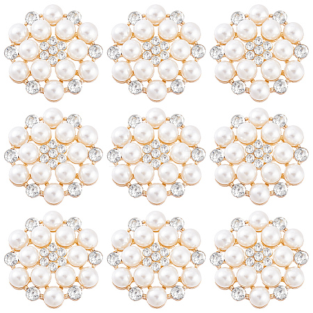 AHADERMAKER 25Pcs Alloy Rhinestone Cabochons ALRI-GA0001-08A-1