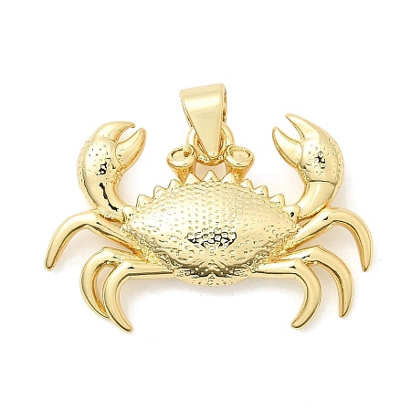 Crab Charms Brass Pendants KK-H529-57A-G-1