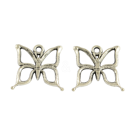 Tibetan Style Alloy Butterfly Pendants TIBEP-1373-AS-LF-1