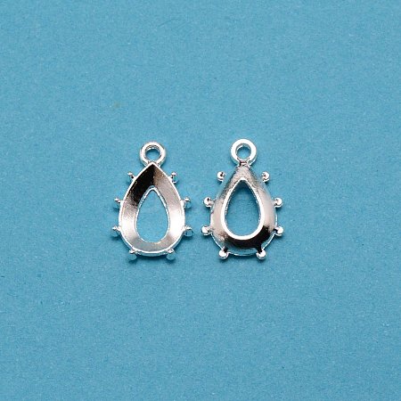 Electroplating Alloy Pendant Cabochon Settings FIND-WH0005-62S-1