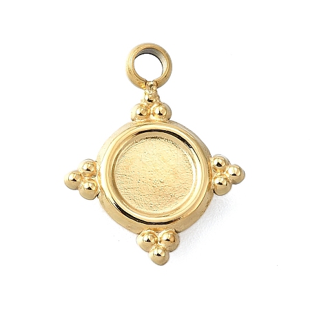 304 Stainless Steel Pendant Cabochon Settings STAS-H233-29G-1