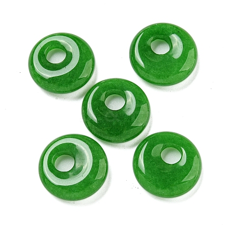 Natural Malaysia Jade Donut/Pi Disc Charms G-G142-02J-1