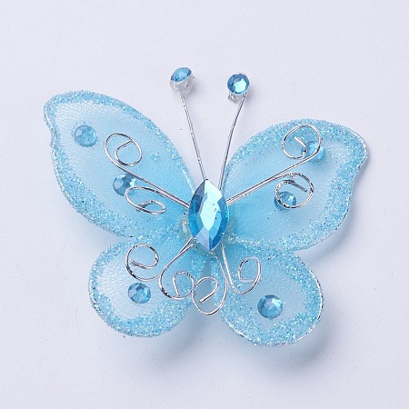 Polyester Butterfly Decoration LS-DIY-WH0018-03G-1