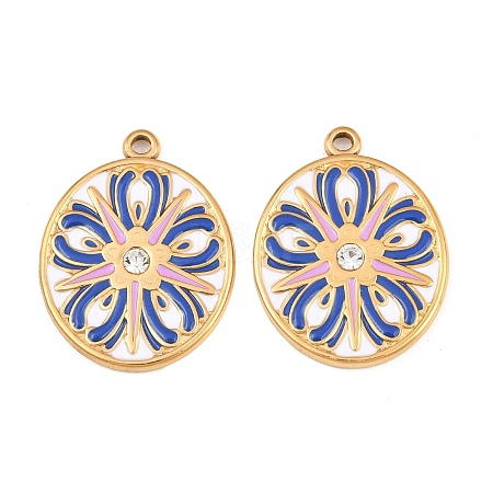 304 Stainless Steel & Enamel Pendants RB-CBA5A59-03G-05-1