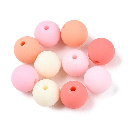 Rubberized Style Imitated Silicone Acrylic Beads MACR-T048-01C-17-1