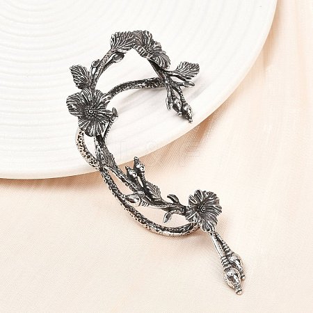 316 Surgical Stainless Flower Cuff Earrings EJEW-C160-05B-1