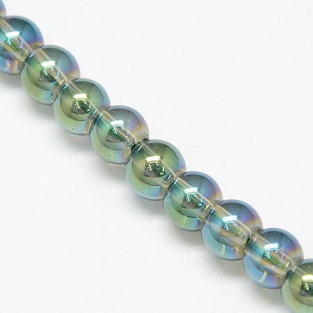 Electroplate Crystal Glass Round Beads Strands LS-EGLA-F037-6mm-A04-1