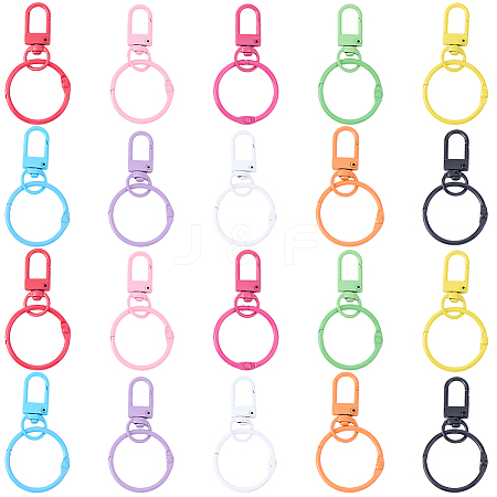 20Pcs 10 Colors Spray Painted Zinc Alloy Swivel Clasps FIND-SP0005-53-1