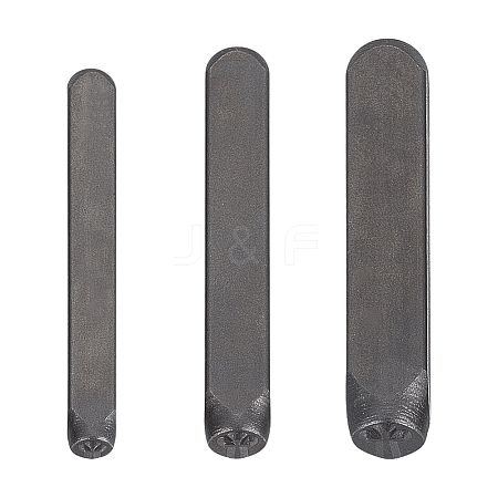 3Pcs 3 Styles Steel Leather Stamps AJEW-BC0008-98B-1