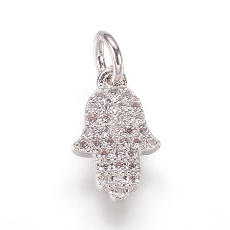 Brass Micro Pave Cubic Zirconia Charms Pendants ZIRC-K070-32P-1