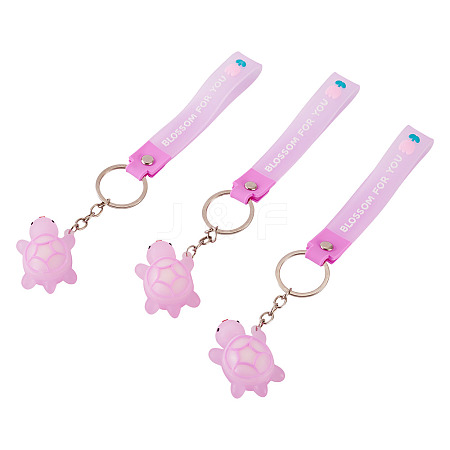 3Pcs PVC Tortoise Pendant Keychains KEYC-TADJ0001-02E-1