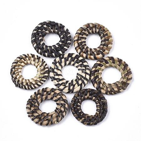 Handmade Reed Cane/Rattan Woven Linking Rings WOVE-T006-011A-1