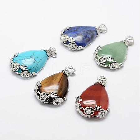 Natural & Synthetic Mixed Stone Pendants G-P275-M-1