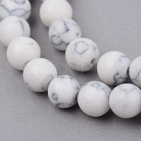 Synthetic Howlite Beads Strands X-G-Q462-8mm-26-1-1